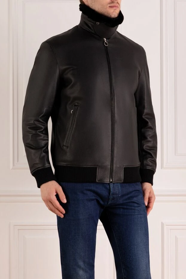 Moorer man men's black jacket made of polyester and polyamide 180016 - photo 3