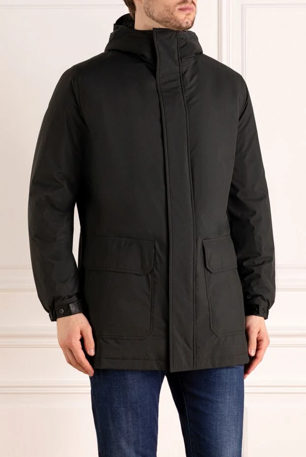 Moorer man men's black jacket made of polyester and polyamide 180016 - photo 3