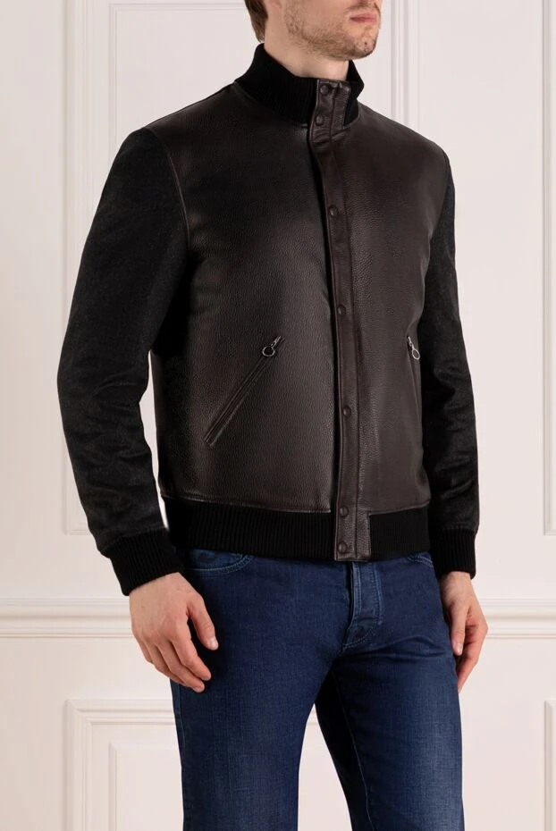 Moorer man men's black jacket made of polyester and polyamide 180016 - photo 3