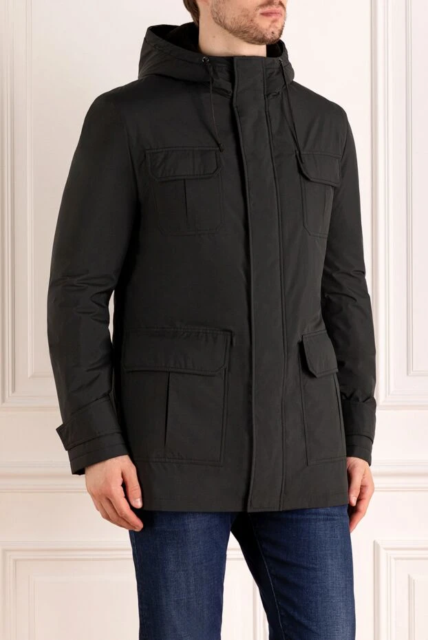 Moorer man men's black jacket made of polyester and polyamide 180016 - photo 3