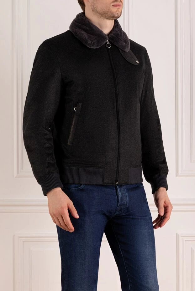 Moorer man men's black jacket made of polyester and polyamide 180016 - photo 3