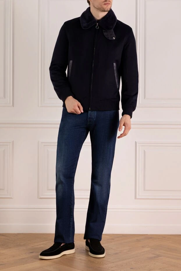 Seraphin man men's fur-lined jacket, blue, cashmere buy with prices and photos 179394 - photo 2
