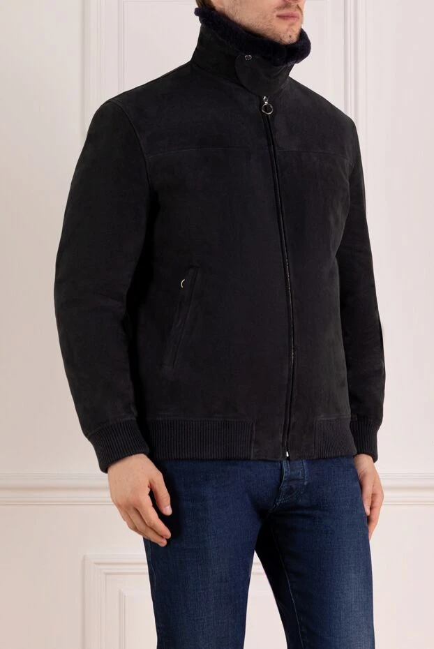 Moorer man men's black jacket made of polyester and polyamide 180016 - photo 3