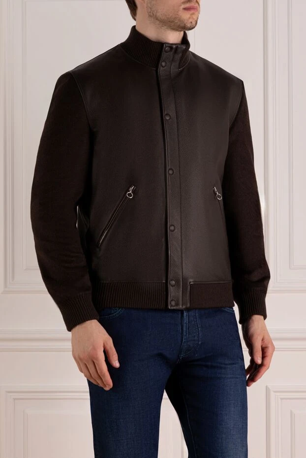 Moorer man men's black jacket made of polyester and polyamide 180016 - photo 3