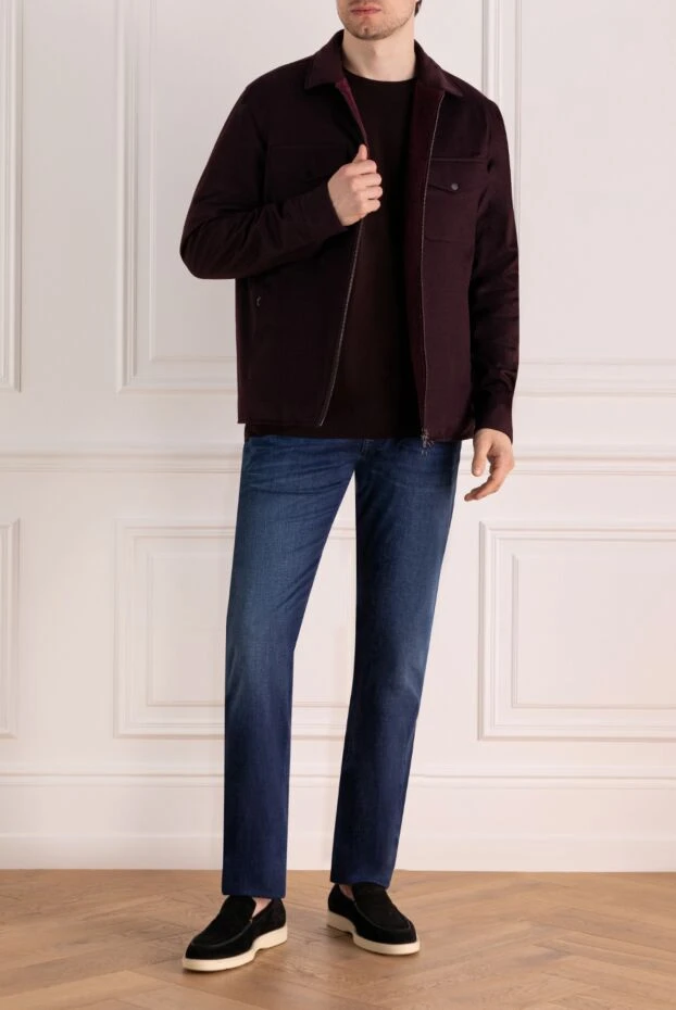 Seraphin man men's burgundy cashmere fur jacket buy with prices and photos 179399 - photo 2