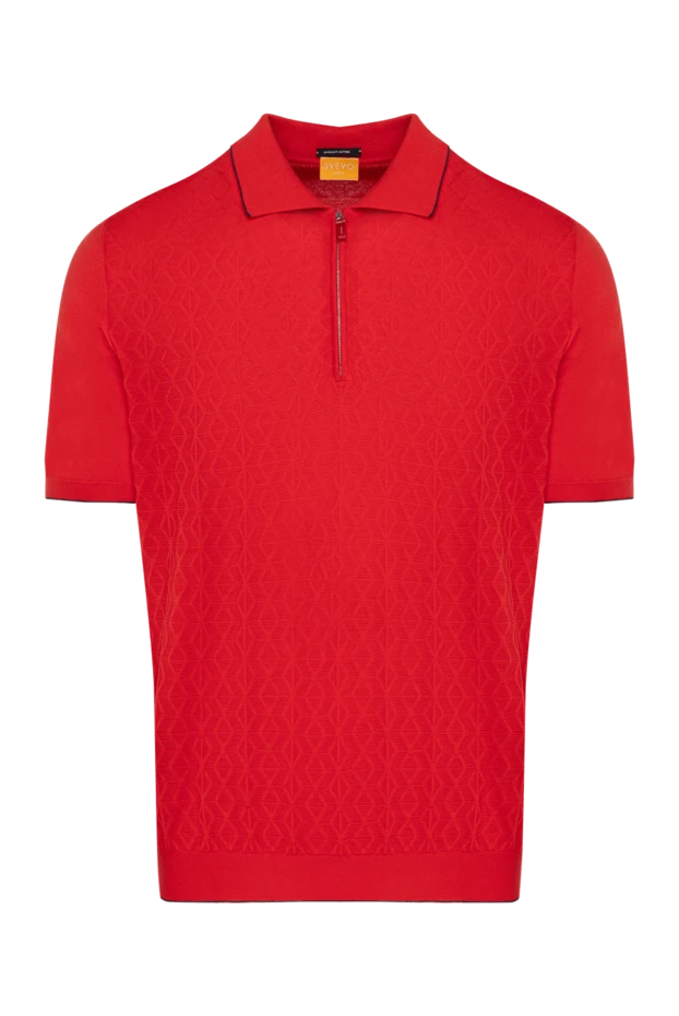 Svevo polo shirt with zipper made of cotton with geometric relief in scarlet color 195710 - photo 1