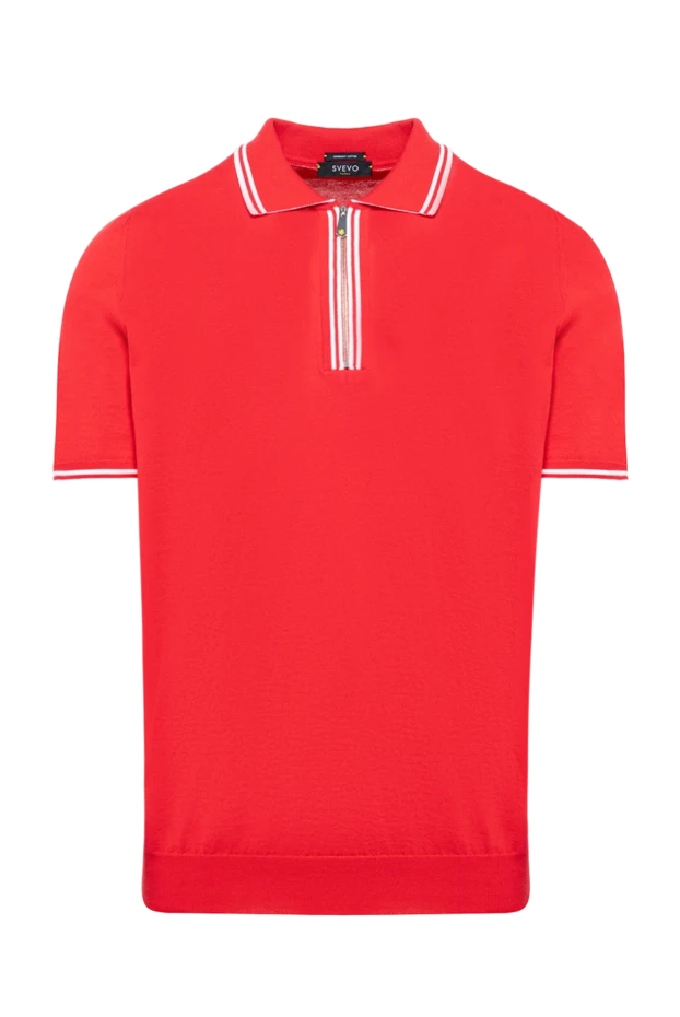 Svevo red cotton polo shirt in a sporty style with white accents on the collar and sleeves 179405 - photo 1