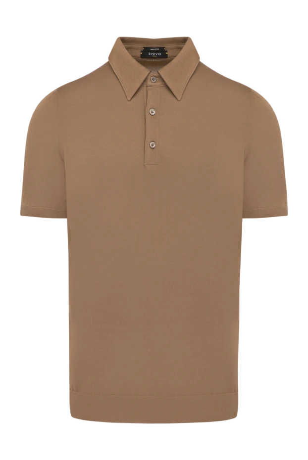 Svevo men's solid brown polo shirt with a button placket 197012 - photo 1