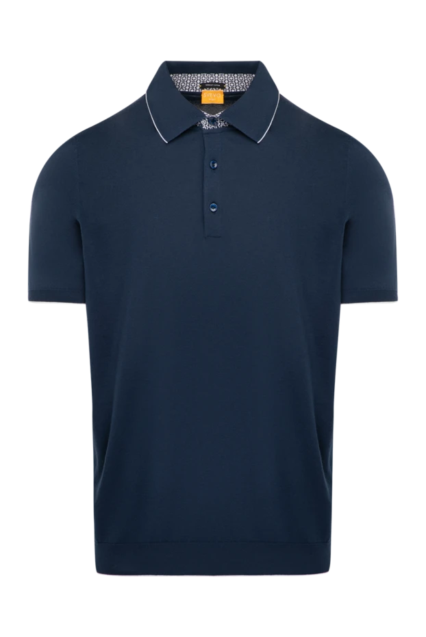 Svevo men's blue cotton polo shirt with contrast trim 195432 - photo 1