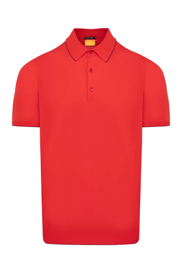 Svevo men's basic polo shirt in bright scarlet with a classic collar 195709 - photo 1