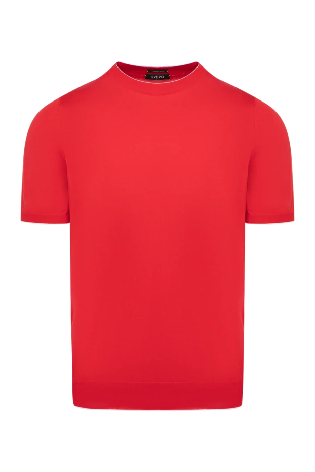Svevo basic cotton jumper in rich red with short sleeves 195713 - photo 1