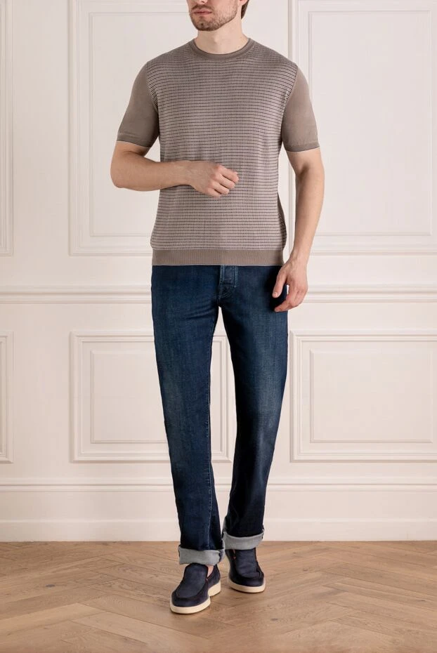 Svevo man men's beige cotton jumper with short sleeves buy with prices and photos 179512 - photo 2
