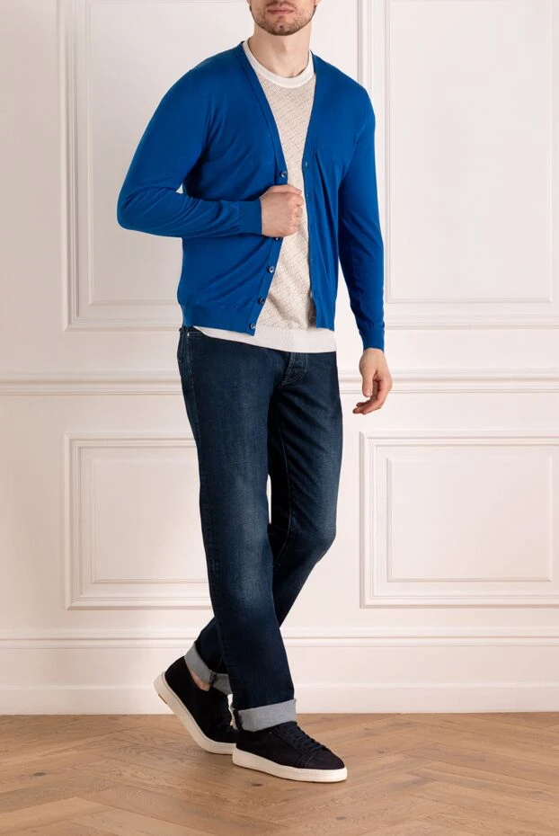 Svevo cardigan for men blue made of cotton 195723 - photo 2
