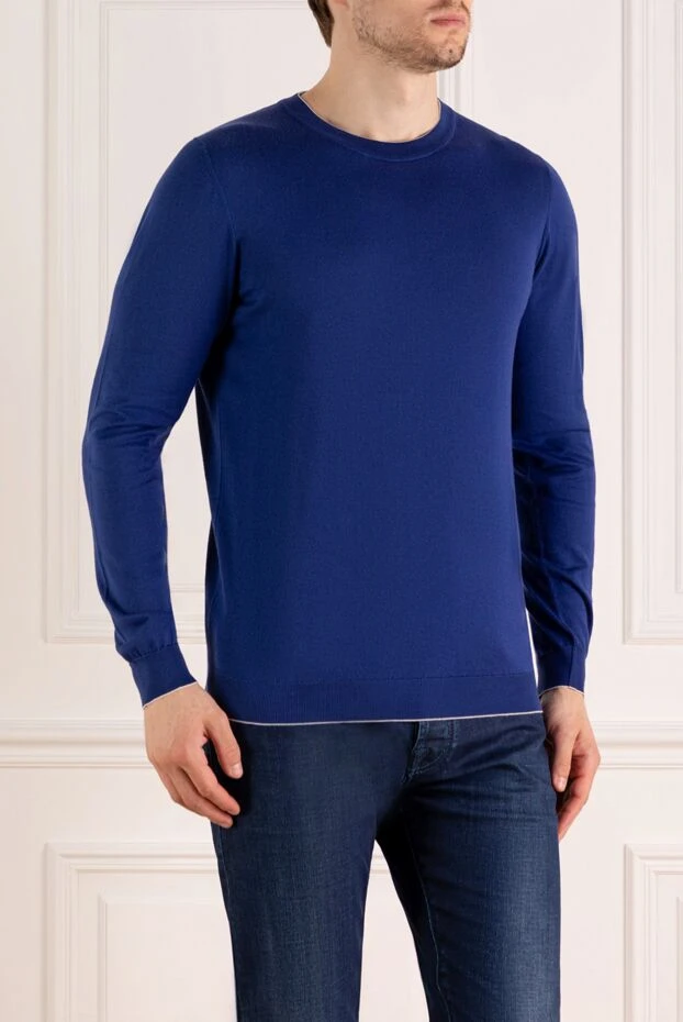Svevo a soft-fit cotton jumper in a rich blue tone 195705 - photo 3