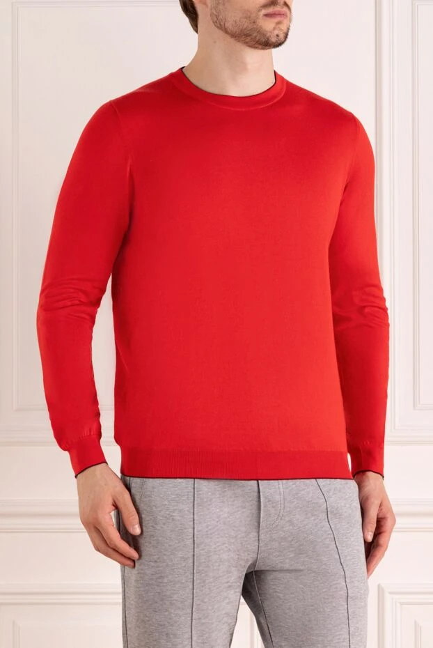 Svevo long sleeve men's red cashmere and silk jumper 195715 - photo 3