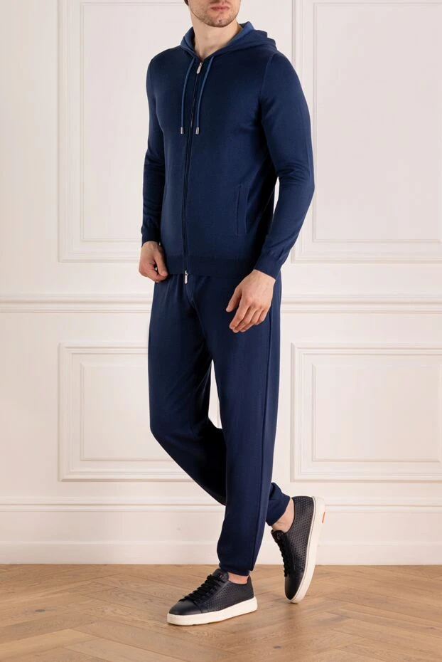 Svevo men's sporty blue sweatshirt with a hoodie 195766 - photo 2