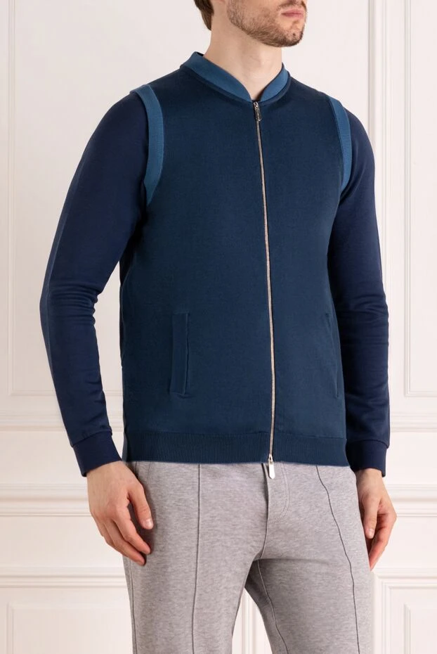 Svevo men's blue cotton vest 195551 - photo 3