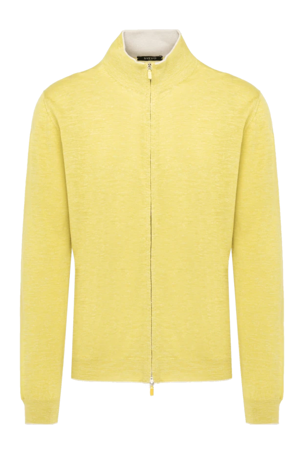 Svevo man men's yellow cardigan made of silk and linen buy with prices and photos 179570 - photo 1