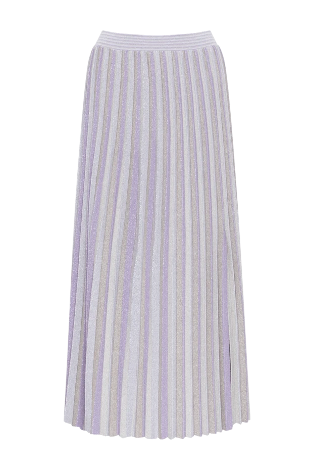 Purple pleated midi skirt with slit