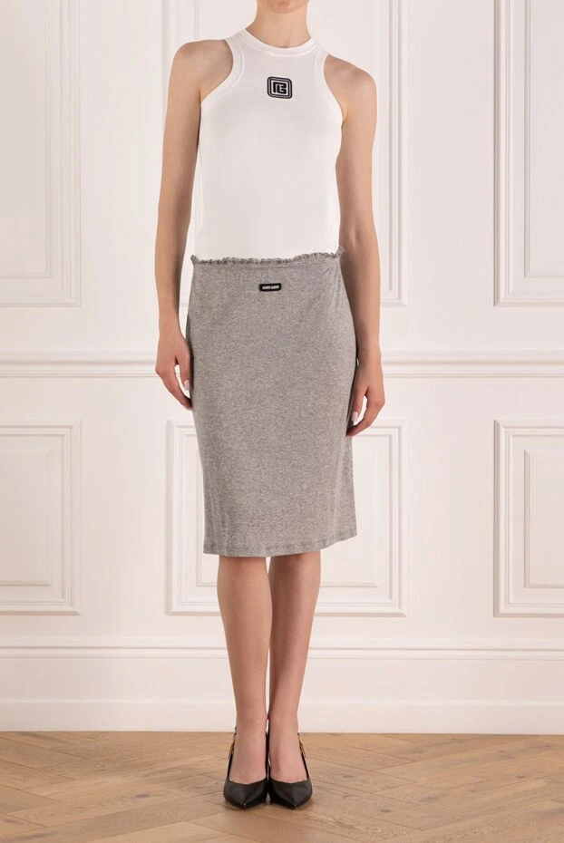 Miu Miu woman women's gray cotton skirt buy with prices and photos 179596 - photo 2