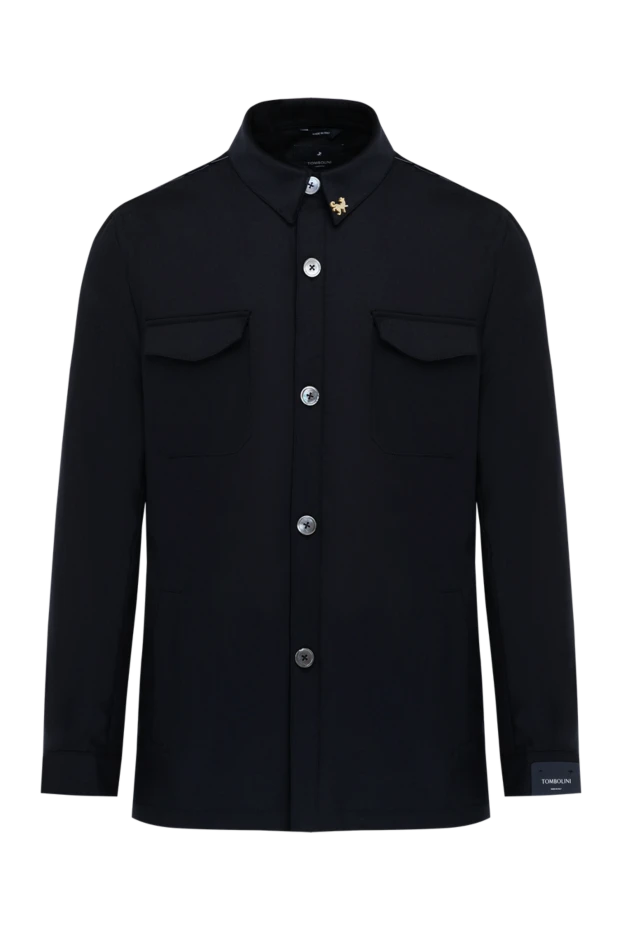 Tombolini man men's blue jacket made of wool and elastane buy with prices and photos 179624 - photo 1