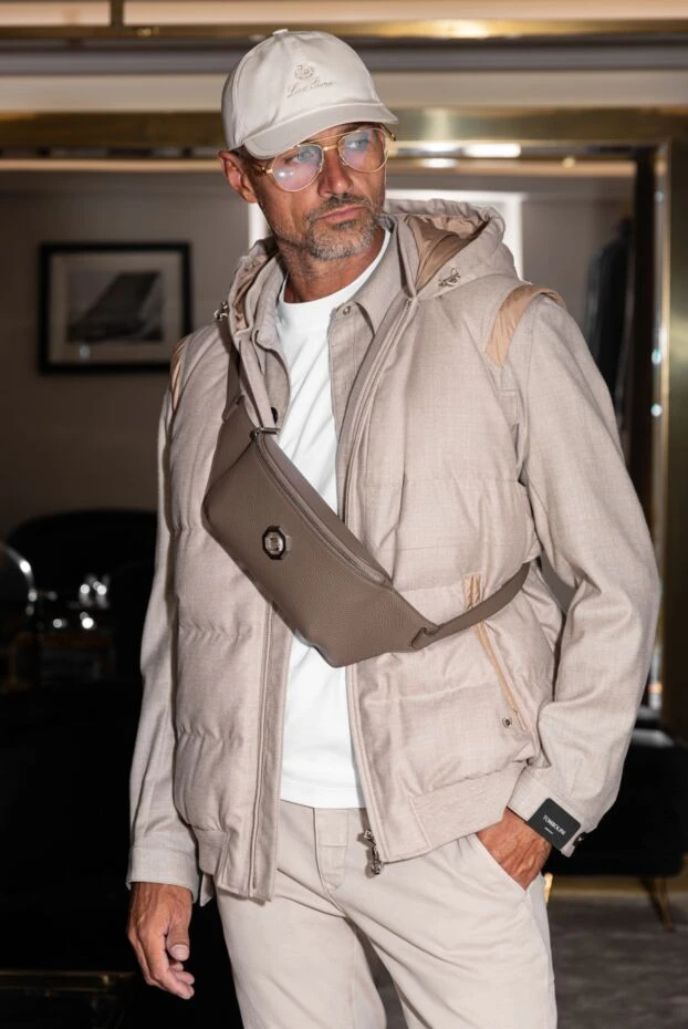 Tombolini beige men's jacket made of wool and elastane 179625 - photo 2