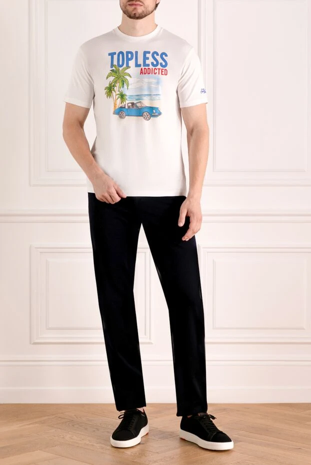 MC2 Saint Barth мужские футболка мужская белая из хлопка купить с ценами и фото 179644 - фото 2