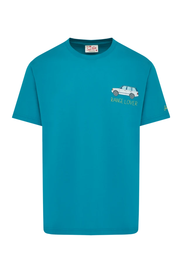 MC2 Saint Barth мужские футболка мужская синяя из хлопка купить с ценами и фото 179654 - фото 1