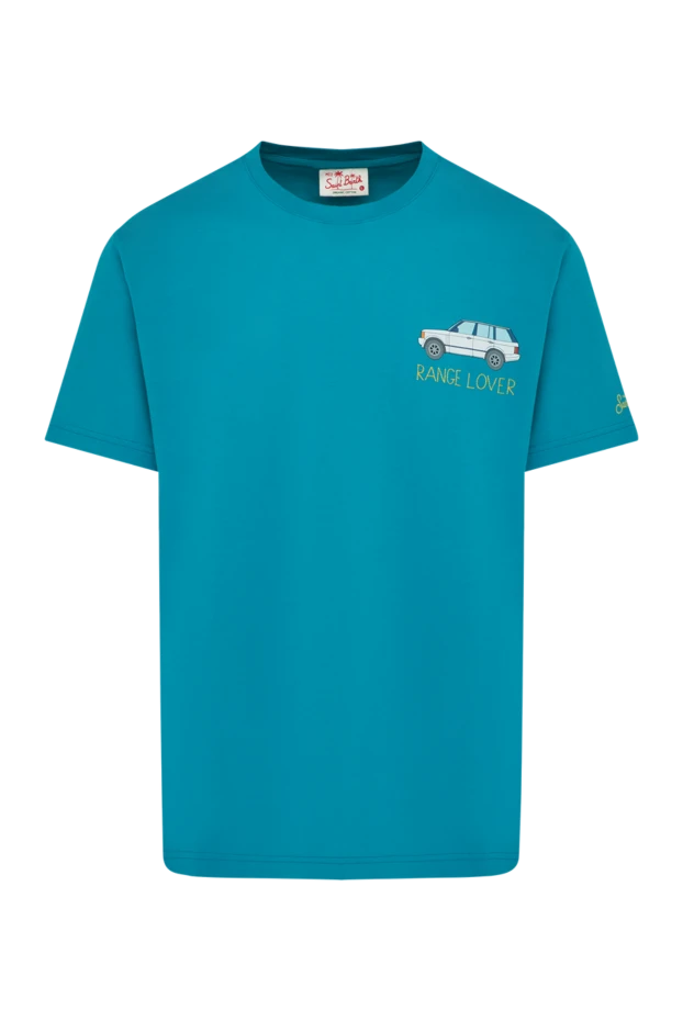 MC2 Saint Barth turquoise cotton t-shirt with an suv graphic and the words \