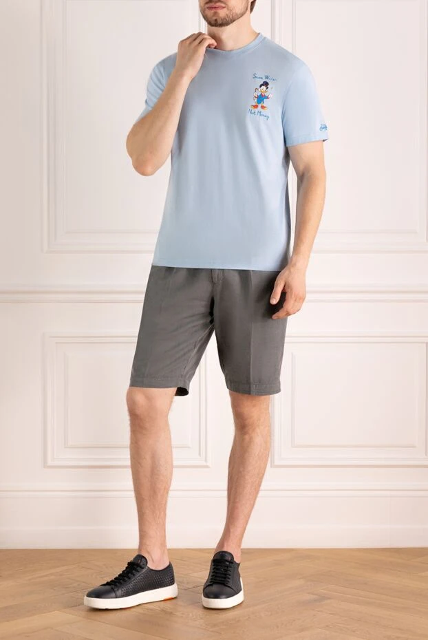 MC2 Saint Barth blue cotton t-shirt with the slogan \