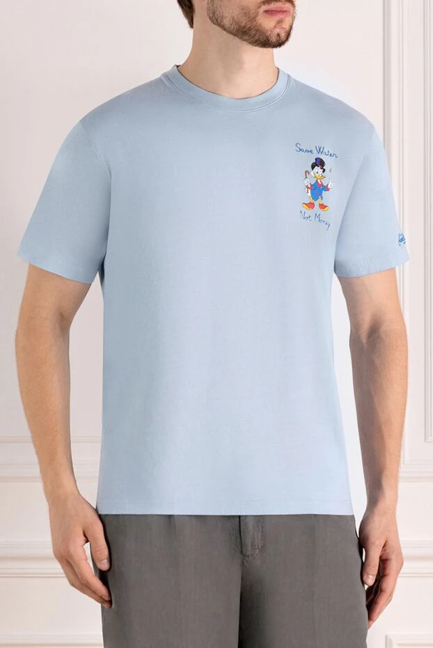 MC2 Saint Barth blue cotton t-shirt with the slogan \