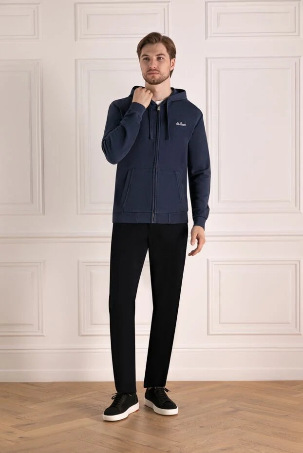 MC2 Saint Barth men's dark blue zip-up hooded sweatshirt 195768 - photo 2