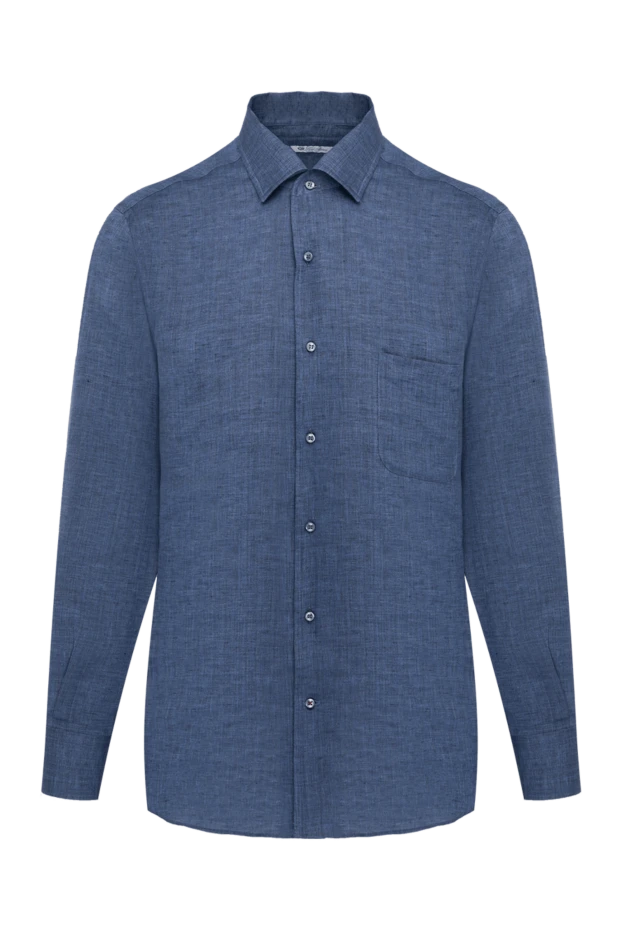 Loro Piana мужские сорочка мужская синяя из льна купить с ценами и фото 179667 - фото 1