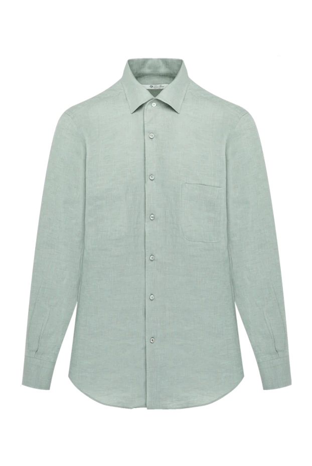 Loro Piana мужские сорочка мужская зеленая из льна купить с ценами и фото 179668 - фото 1