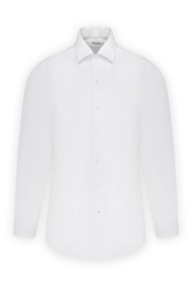 Loro Piana мужские сорочка мужская белая из льна купить с ценами и фото 179669 - фото 1