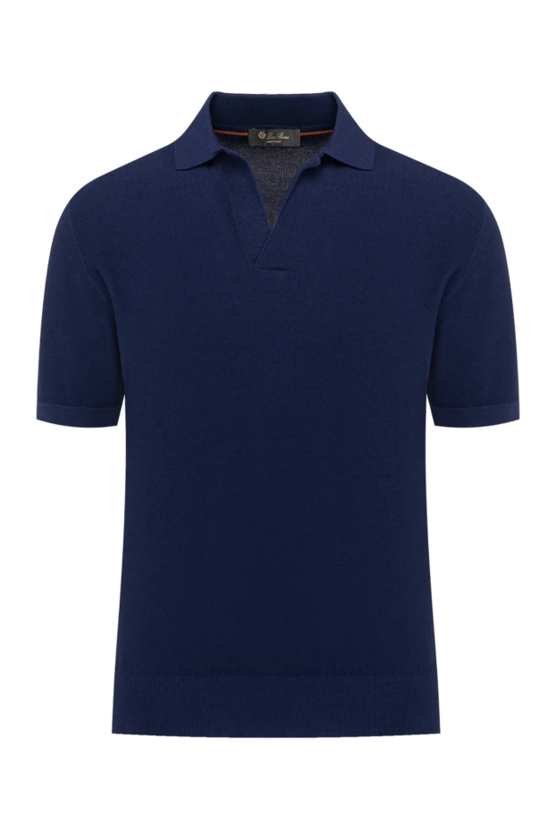 Loro Piana man men's blue polo made of cotton and silk buy with prices and photos 179675 - photo 1