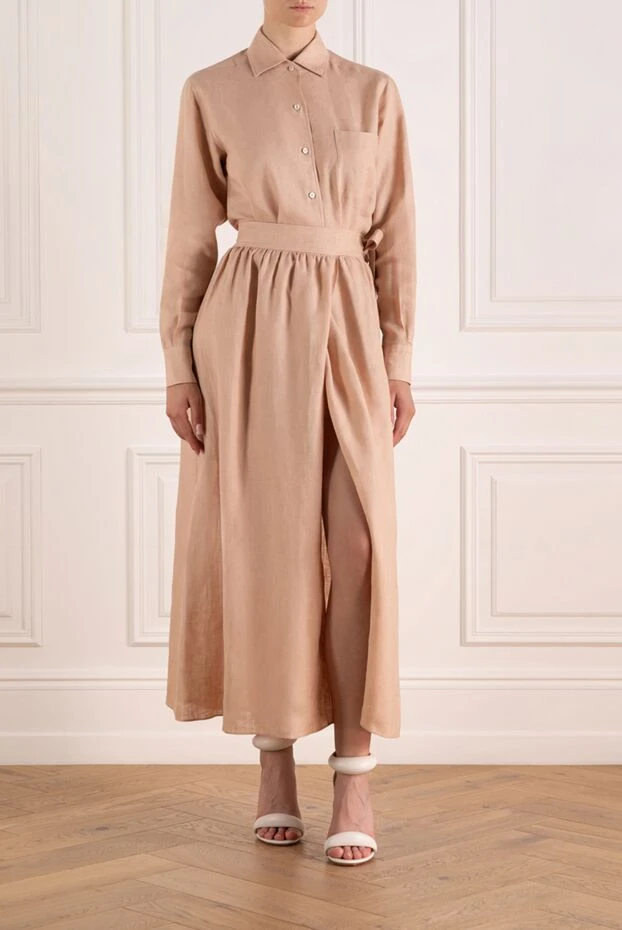 Loro Piana woman pink linen maxi skirt buy with prices and photos 179686 - photo 2