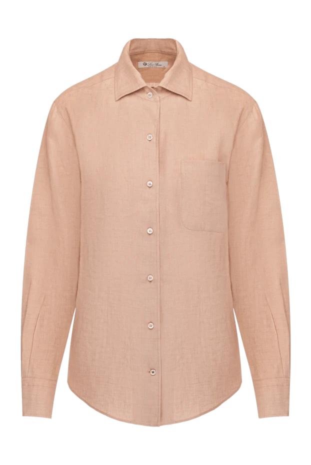 Loro Piana женские рубашка женская розовая из льна купить с ценами и фото 179689 - фото 1