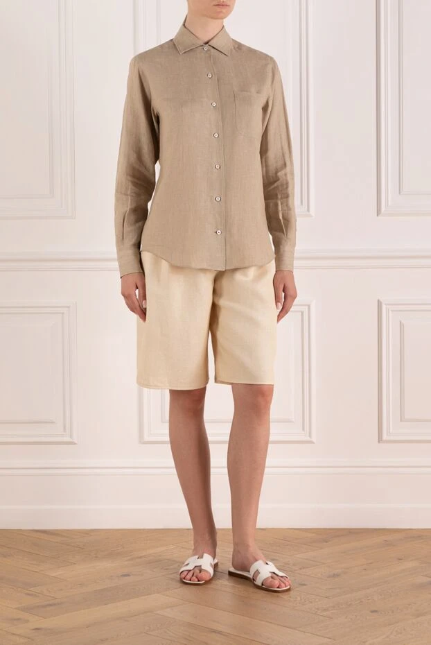 Loro Piana woman women's beige linen shirt 179691 - photo 2