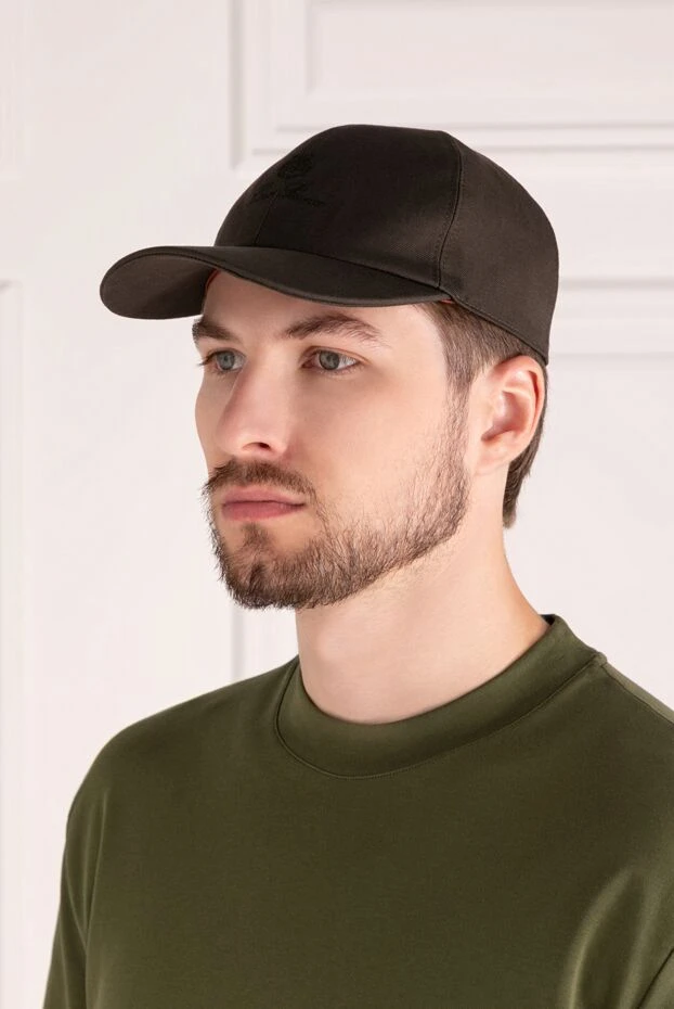 Loro Piana man men's brown cap made of cotton and linen buy with prices and photos 179703 - photo 2