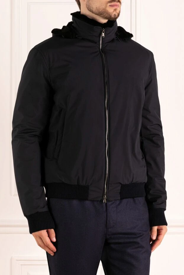 Moorer man men's black jacket made of polyester and polyamide 180016 - photo 3