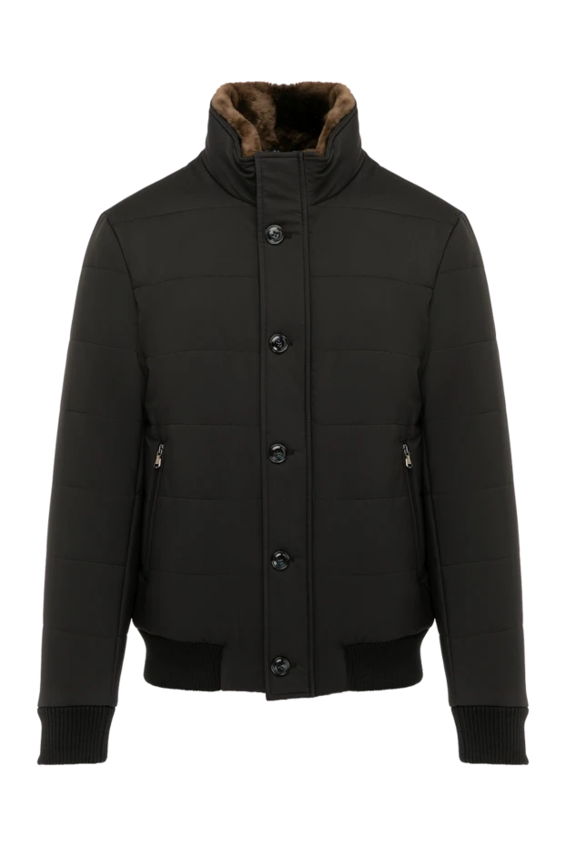 Barba Napoli мужские куртка мужская черная из полиэстера и меха купить с ценами и фото 179714 - фото 1