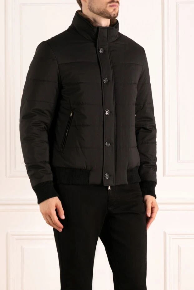 Moorer man men's black jacket made of polyester and polyamide 180016 - photo 3