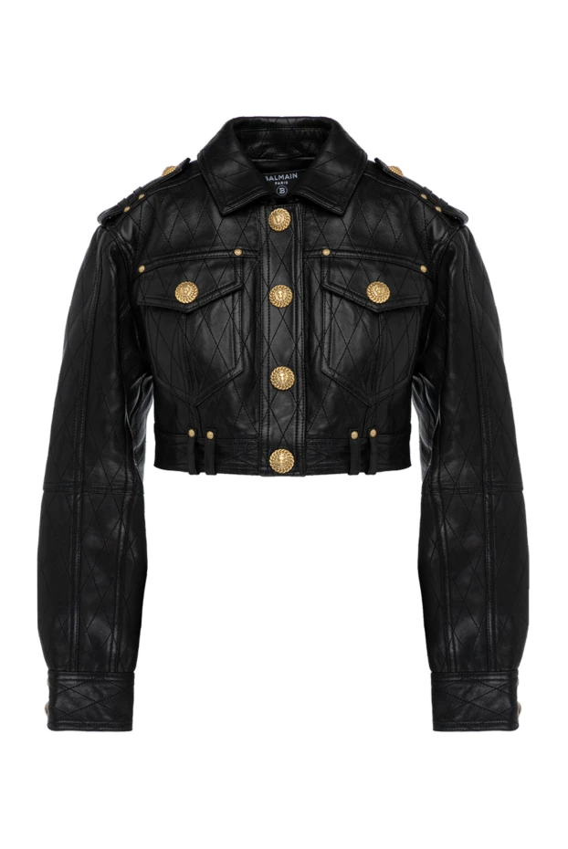 Balmain женские куртка женская черная из натуральной кожи купить с ценами и фото 179743 - фото 1