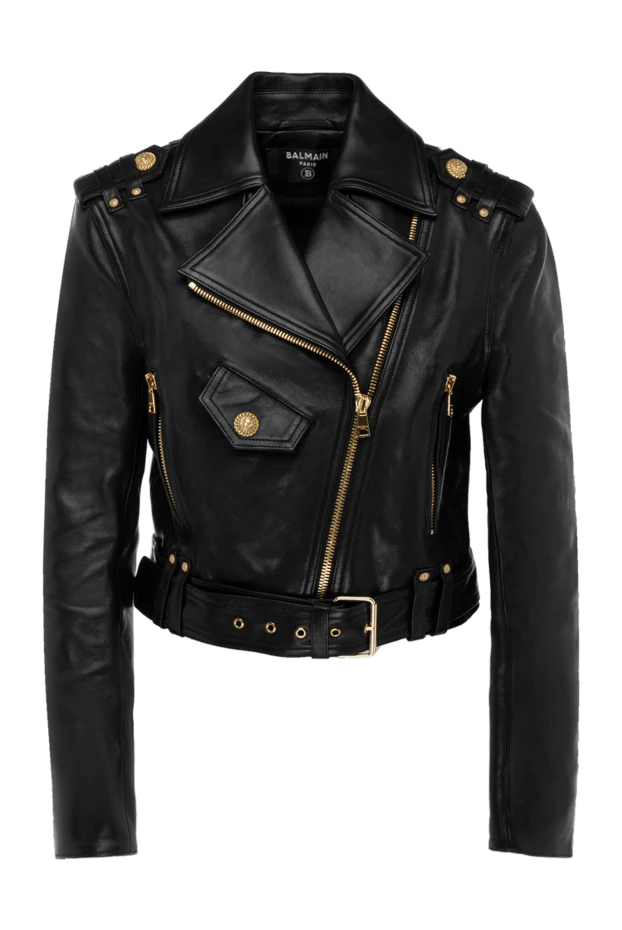 Balmain женские куртка женская черная из натуральной кожи купить с ценами и фото 179744 - фото 1