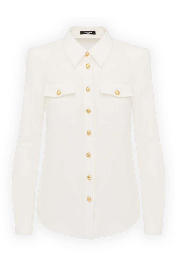 Balmain женские блуза женская белая из шелка купить с ценами и фото 179746 - фото 1
