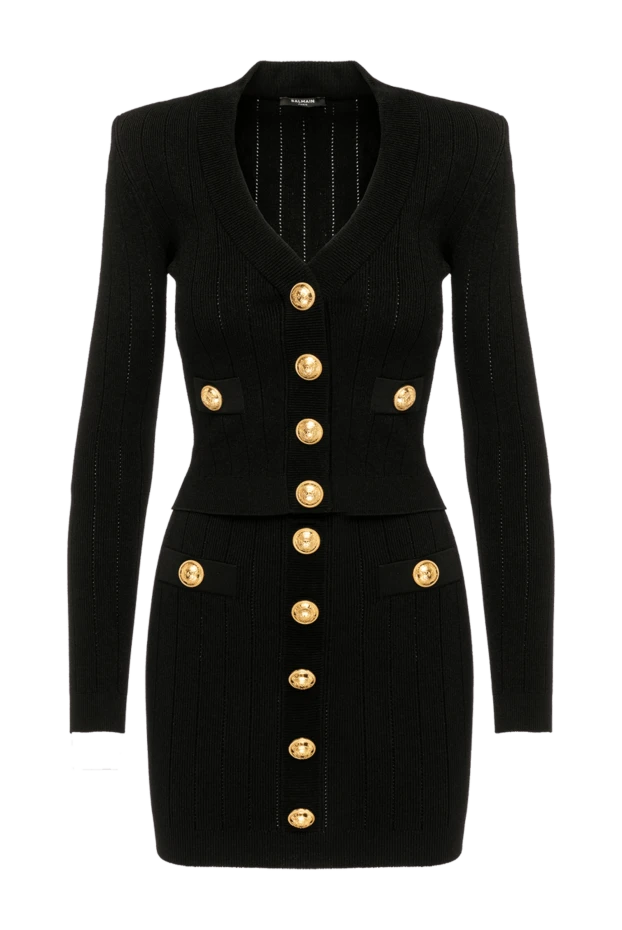 Balmain жіночі костюм зі спідницею жіночий чорний з віскози та поліестеру купити фото з цінами 179751 - фото 1