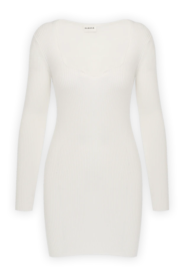 P.A.R.O.S.H. женские платье трикотажное белое из вискозы и полиэстера купить с ценами и фото 179783 - фото 1