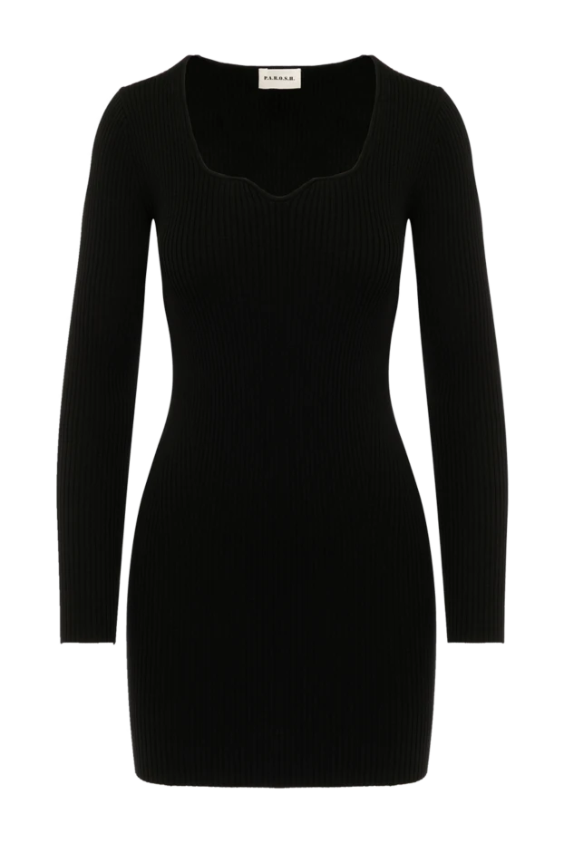 P.A.R.O.S.H. женские платье трикотажное черное из вискозы и полиэстера купить с ценами и фото 179784 - фото 1