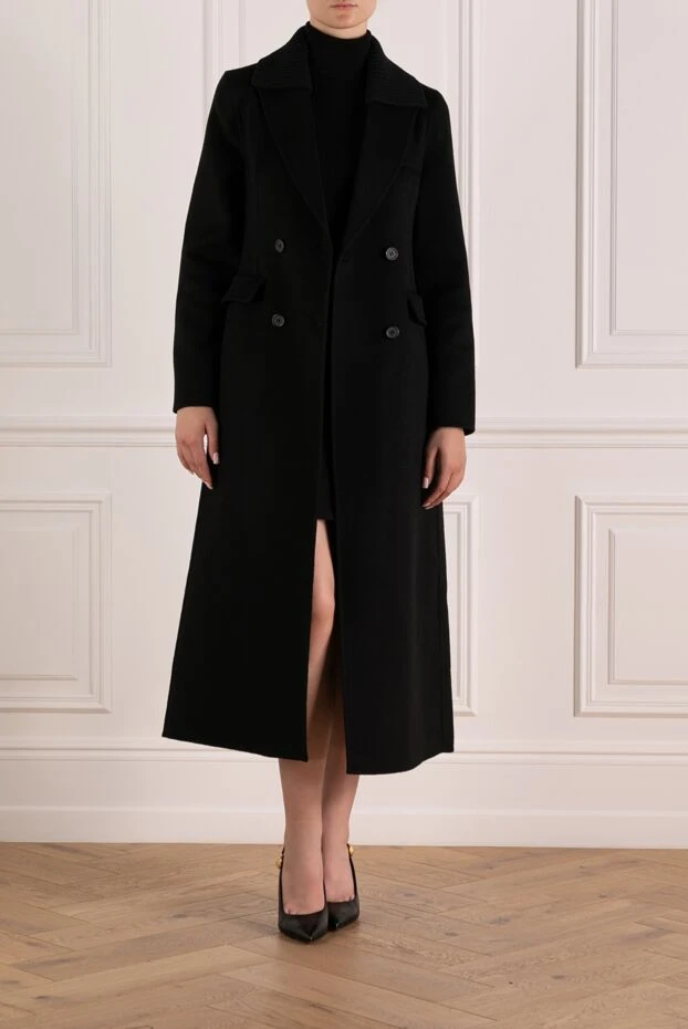 P.A.R.O.S.H. woman women's black wool coat 179805 - photo 2